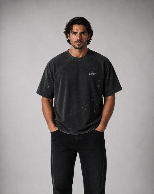 DRACO - Men's Obsidian Distressed Tee